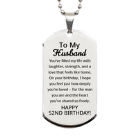 Load image into Gallery viewer, 52nd Birthday Gifts for Husband - 52nd Birthday Dog Tag Necklace for Husband - Stainless Steel – front view
