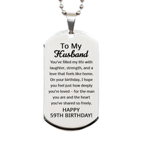 Load image into Gallery viewer, 59th Birthday Gifts for Husband - 59th Birthday Dog Tag Necklace for Husband - Stainless Steel – front view
