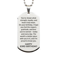 Load image into Gallery viewer, 83rd Birthday Gifts for Men - 83rd Birthday Dog Tag Necklace for Him - Stainless Steel – front view

