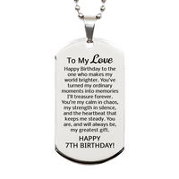Load image into Gallery viewer, 7th Birthday Gifts for My Love - 7th Birthday Dog Tag Necklace for Husband - To My Love – front view
