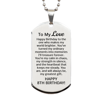 Load image into Gallery viewer, 8th Birthday Gifts for My Love - 8th Birthday Dog Tag Necklace for Husband - To My Love – front view
