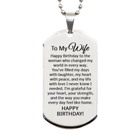 Load image into Gallery viewer, Birthday Gifts for Wife - Happy Birthday Dog Tag Necklace for Wife - To My Wife Necklace – front view
