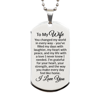 Load image into Gallery viewer, To My Wife Dog Tag - Wife Christmas Gift from Husband - To My Wife Necklace - I Love You Gifts for Wife – front view
