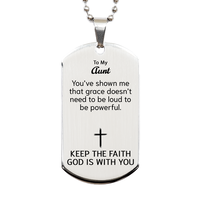 Load image into Gallery viewer, To My Aunt Dog Tag Necklace - Christian Gifts for Aunt - To My Aunt Necklace – front view
