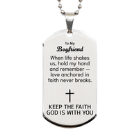 Load image into Gallery viewer, To My Boyfriend Dog Tag Necklace - Christian Gifts for Boyfriend - To My Boyfriend Necklace – front view
