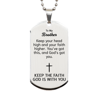 Load image into Gallery viewer, To My Brother Dog Tag Necklace - Christian Gifts for Brother - To My Brother Necklace – front view

