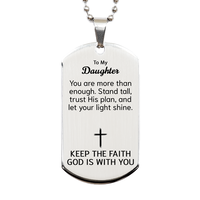 Load image into Gallery viewer, To My Daughter Dog Tag Necklace - Christian Gifts for Daughter - To My Daughter Necklace – front view
