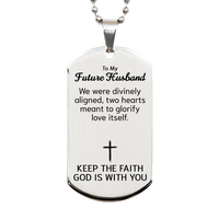 Load image into Gallery viewer, To My Future Husband Dog Tag Necklace - Christian Gifts for Future Husband - To My Future Husband Necklace – front view
