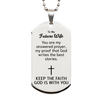 Load image into Gallery viewer, To My Future Wife Dog Tag Necklace - Christian Gifts for Future Wife - To My Future Wife Necklace – front view
