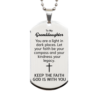 Load image into Gallery viewer, To My Granddaughter Dog Tag Necklace - Christian Gifts for Granddaughter - To My Granddaughter Necklace – front view
