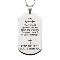 Load image into Gallery viewer, To My Grandpa Dog Tag Necklace - Christian Gifts for Grandpa - To My Grandpa Necklace – front view
