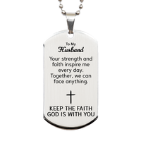 Load image into Gallery viewer, To My Husband Dog Tag Necklace - Christian Gifts for Husband - To My Husband Necklace – front view
