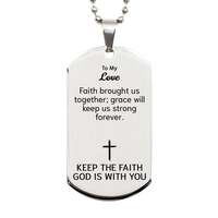 Load image into Gallery viewer, To My Love Dog Tag Necklace - Christian Gifts for Love - To My Love Necklace – front view
