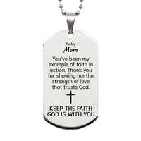 Load image into Gallery viewer, To My Mom Dog Tag Necklace - Christian Gifts for Mom - To My Mom Necklace – front view
