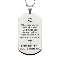 Load image into Gallery viewer, To My Son Dog Tag Necklace - Christian Gifts for Son - To My Son Necklace – front view
