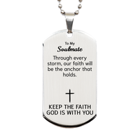 Load image into Gallery viewer, To My Soulmate Dog Tag Necklace - Christian Gifts for Soulmate - To My Soulmate Necklace – front view
