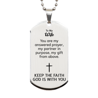 Load image into Gallery viewer, To My Wife Dog Tag Necklace - Christian Gifts for Wife - To My Wife Necklace – front view
