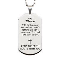 Load image into Gallery viewer, To My Woman Dog Tag Necklace - Christian Gifts for Woman - To My Woman Necklace – front view
