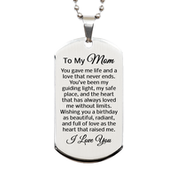 Load image into Gallery viewer, To My Mom Birthday Gift - To My Mom Birthday Necklace - To My Mom Dog Tag – front view
