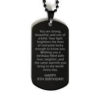 Load image into Gallery viewer, 9th Birthday Gifts for Women - 9th Birthday Dog Tag Necklace for Women - Stainless Steel – front view
