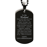 Load image into Gallery viewer, 59th Anniversary Necklace for Husband 59 Years Anniversary Jewelry for Him Men 59th Anniversary Dog Tag Necklace – front view

