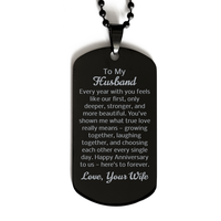Load image into Gallery viewer, Husband Dog Tag Necklace - Husband Christmas Gift from Wife - To My Husband Necklace from Wife – front view
