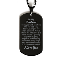 Load image into Gallery viewer, To My Husband Necklace - Husband Dog Tag Necklace - Husband Valentines Day – front view
