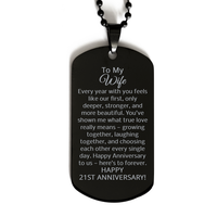 Load image into Gallery viewer, 21st Anniversary Necklace for Wife 21 Years Anniversary Jewelry for Her Women 21st Anniversary Dog Tag Necklace – front view
