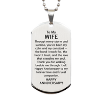 Load image into Gallery viewer, Wife Anniversary Necklace for Her - To My Wife Necklace for Women - Wife Dog Tag Necklace – front view
