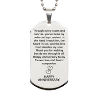 Load image into Gallery viewer, Boyfriend Anniversary Necklace for Men - Girlfriend Jewelry - Dog Tag Necklace for Him - Valentines Day Necklace – front view
