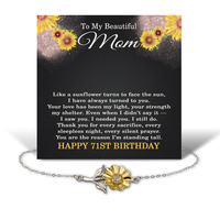Load image into Gallery viewer, Mom 71st Birthday Gifts - 71st Birthday Gift for Mom - .925 Sterling Silver Sunflower Bracelet – front view

