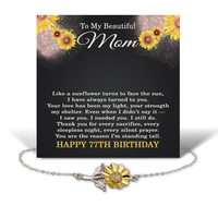 Load image into Gallery viewer, Mom 77th Birthday Gifts - 77th Birthday Gift for Mom - .925 Sterling Silver Sunflower Bracelet – front view
