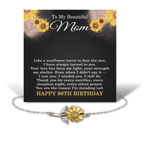 Load image into Gallery viewer, Mom 96th Birthday Gifts - 96th Birthday Gift for Mom - .925 Sterling Silver Sunflower Bracelet – front view
