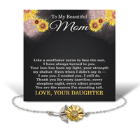 Load image into Gallery viewer, Mom Gifts from Daughter - Mom Birthday Gift from Daughter - To My Mom Necklace from Daughter - .925 Sterling Silver Sunflower Bracelet – front view
