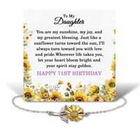 Load image into Gallery viewer, Daughter 71st Birthday Gifts - 71st Birthday Gift for Daughter - .925 Sterling Silver Sunflower Bracelet – front view
