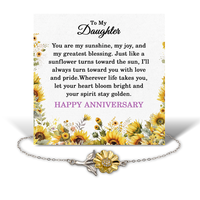 Load image into Gallery viewer, Daughter Anniversary Bracelet - .925 Sterling Silver Sunflower Bracelet – front view
