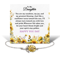 Load image into Gallery viewer, Daughter Happy You Day Gifts - Happy You Day Gift for Daughter - .925 Sterling Silver Sunflower Bracelet – front view
