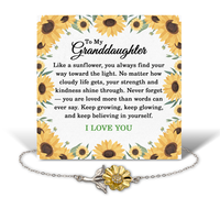 Load image into Gallery viewer, To My Granddaughter Bracelet - Gifts for Granddaughter from Grandma Grandpa Grandparents - .925 Sterling Silver Sunflower Bracelet – front view
