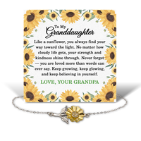 Load image into Gallery viewer, Gifts for Granddaughter from Grandpa - .925 Sterling Silver Sunflower Bracelet – front view
