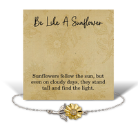 Load image into Gallery viewer, Be Like a Sunflower Bracelet – Inspirational Jewelry Gift for Her – Stand Tall and Find the Light – front view
