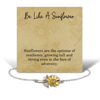Load image into Gallery viewer, Be Like a Sunflower Bracelet – Inspirational Resilience Jewelry for Women – Encouragement Gift for Strength – front view
