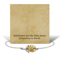 Load image into Gallery viewer, Bracelet for Women - Sunflower Bracelet for Her - Sunflowers Are Like Little Pieces Of Sunshine On Earth - 925 Sterling Silver – front view
