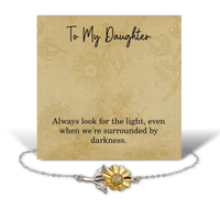 Load image into Gallery viewer, Christmas Gifts for Daughter - To My Daughter Gift - Sunflower Always Look For The Light - 925 Sterling Silver Bracelet – front view
