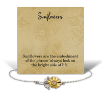 Load image into Gallery viewer, Inspirational Gift for Anxiety and Encouragement - Sunflower Bracelet 925 Sterling Silver – front view
