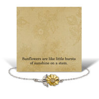 Load image into Gallery viewer, Sunflower Bracelet 925 Sterling Silver – Little Bursts of Sunshine on a Stem – Meaningful Jewelry Gift for Her – front view
