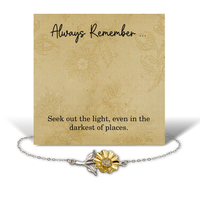 Load image into Gallery viewer, Sunflower Bracelet for Daughter – Always Remember to Seek the Light Even in the Darkest Places – Inspirational Gift – front view
