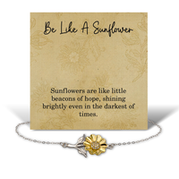 Load image into Gallery viewer, Sunflower Bracelet for Her - Be Like A Sunflower Bracelet - Hope Shining Brightly Even In The Darkest Of Times – front view
