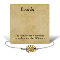 Load image into Gallery viewer, Sunflower Bracelet for Niece – Christmas Gifts for Step Daughter – 925 Sterling Silver Inspirational Gift for Women – front view
