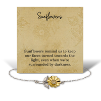 Load image into Gallery viewer, Sunflowers Bracelet for Women Sterling Silver - Light Even When Were Surrounded By Darkness - 925 Sterling Silver for Her – front view
