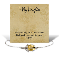 Load image into Gallery viewer, To My Daughter Bracelet – Keep Your Head Held High and Your Spirit Even Higher – Motivational Encouragement Gift for Her – front view
